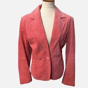 Excellent Bernardo‎ Nordstrom Suede Leather Jacket Blazer Womens sz L